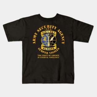 Army Security Agency - DUI - Always Vigilante Kids T-Shirt